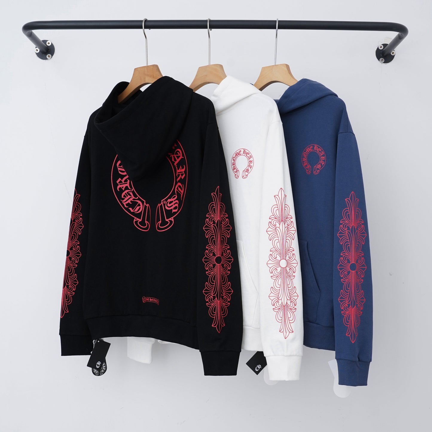 Chrome Hearts Hoodie in Black, White and Blue 3195