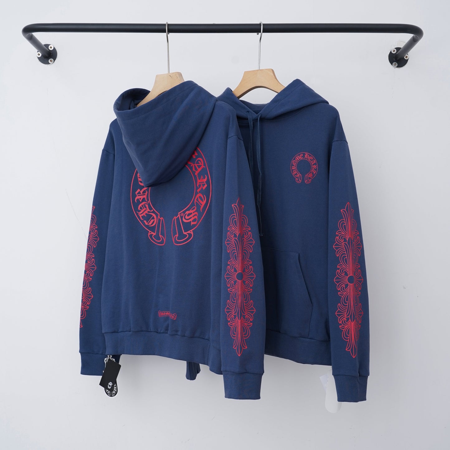 Chrome Hearts Hoodie in Black, White and Blue 3195