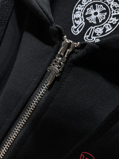 Chrome Hearts Print Zip-Up Sweatshirt Cardigan 957