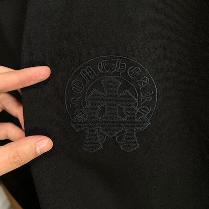 Chrome Hearts Rhinestone + Embossed Slogan Short-Sleeve T-Shirt 2609