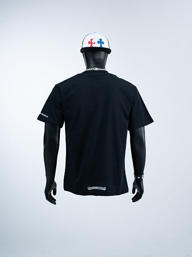 Chrome Hearts Seven-Color Short-Sleeve T-Shirt with Sanskrit Watch Pocket and Letter Print on Neckline