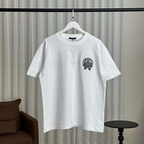 Chrome Hearts Rhinestone + Embossed Slogan Short-Sleeve T-Shirt 2609