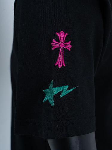 Chrome Hearts Cross Crown Colorful Embroidered Short-Sleeve T-Shirt 2662
