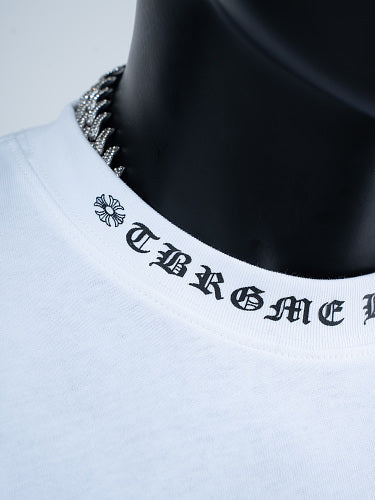 Chrome Hearts Seven-Color Short-Sleeve T-Shirt with Sanskrit Watch Pocket and Letter Print on Neckline