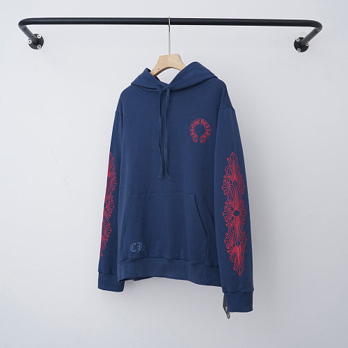 Chrome Hearts Hoodie in Black, White and Blue 3195