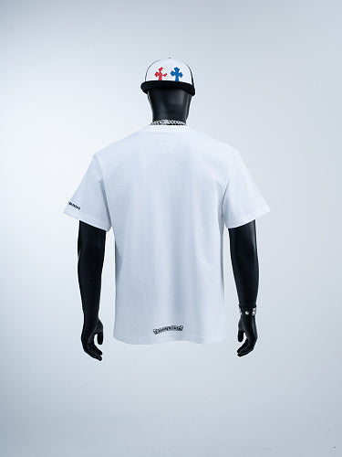 Chrome Hearts Seven-Color Short-Sleeve T-Shirt with Sanskrit Watch Pocket and Letter Print on Neckline