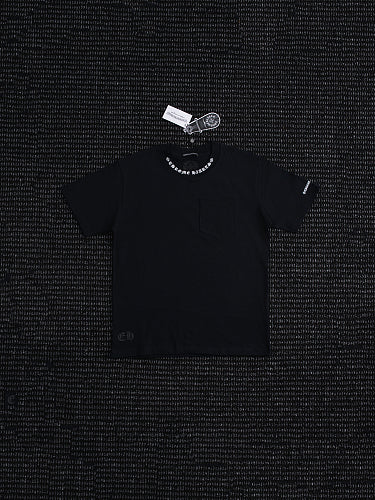 Chrome Hearts Seven-Color Short-Sleeve T-Shirt with Sanskrit Watch Pocket and Letter Print on Neckline