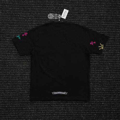Chrome Hearts Cross Crown Colorful Embroidered Short-Sleeve T-Shirt 2662