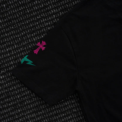 Chrome Hearts Cross Crown Colorful Embroidered Short-Sleeve T-Shirt 2662
