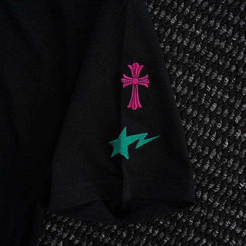 Chrome Hearts Cross Crown Colorful Embroidered Short-Sleeve T-Shirt 2662