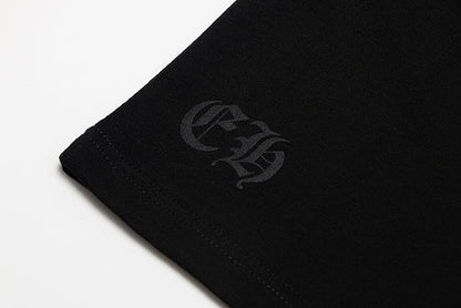 Chrome Hearts Seven-Color Short-Sleeve T-Shirt with Sanskrit Watch Pocket and Letter Print on Neckline