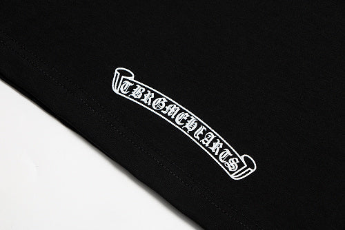 Chrome Hearts Seven-Color Short-Sleeve T-Shirt with Sanskrit Watch Pocket and Letter Print on Neckline