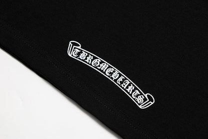 Chrome Hearts Seven-Color Short-Sleeve T-Shirt with Sanskrit Watch Pocket and Letter Print on Neckline