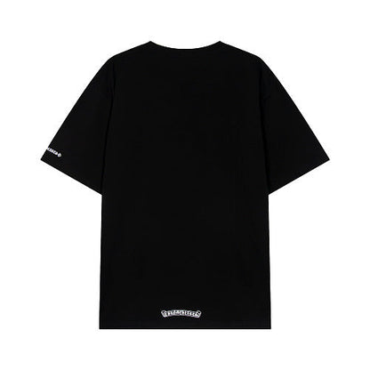 Chrome Hearts Seven-Color Short-Sleeve T-Shirt with Sanskrit Watch Pocket and Letter Print on Neckline