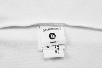 Chrome Hearts Seven-Color Short-Sleeve T-Shirt with Sanskrit Watch Pocket and Letter Print on Neckline
