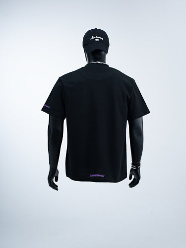 Chrome Hearts Seven-Color Short-Sleeve T-Shirt with Sanskrit Watch Pocket and Letter Print on Neckline