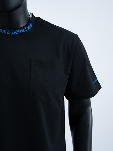 Chrome Hearts Seven-Color Short-Sleeve T-Shirt with Sanskrit Watch Pocket and Letter Print on Neckline