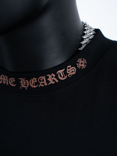 Chrome Hearts Seven-Color Short-Sleeve T-Shirt with Sanskrit Watch Pocket and Letter Print on Neckline