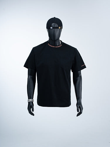 Chrome Hearts Seven-Color Short-Sleeve T-Shirt with Sanskrit Watch Pocket and Letter Print on Neckline