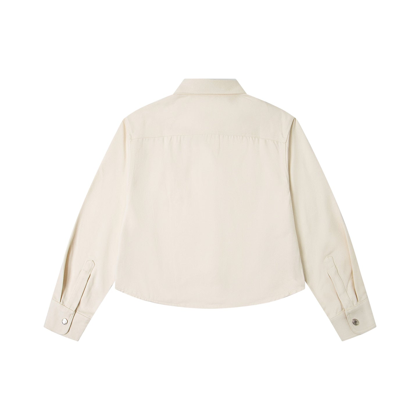 Ami Classic Heart Embroidered Cropped Denim Shirt 847