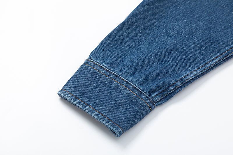 Ami Heart Logo Embroidered Denim Shirt 816
