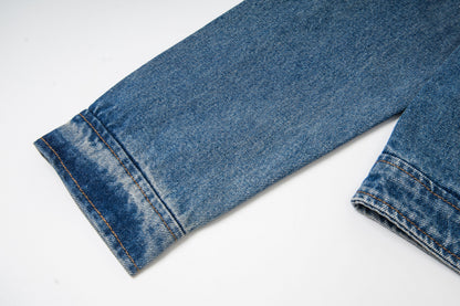 Ami Heart Logo Embroidered Denim Shirt 853